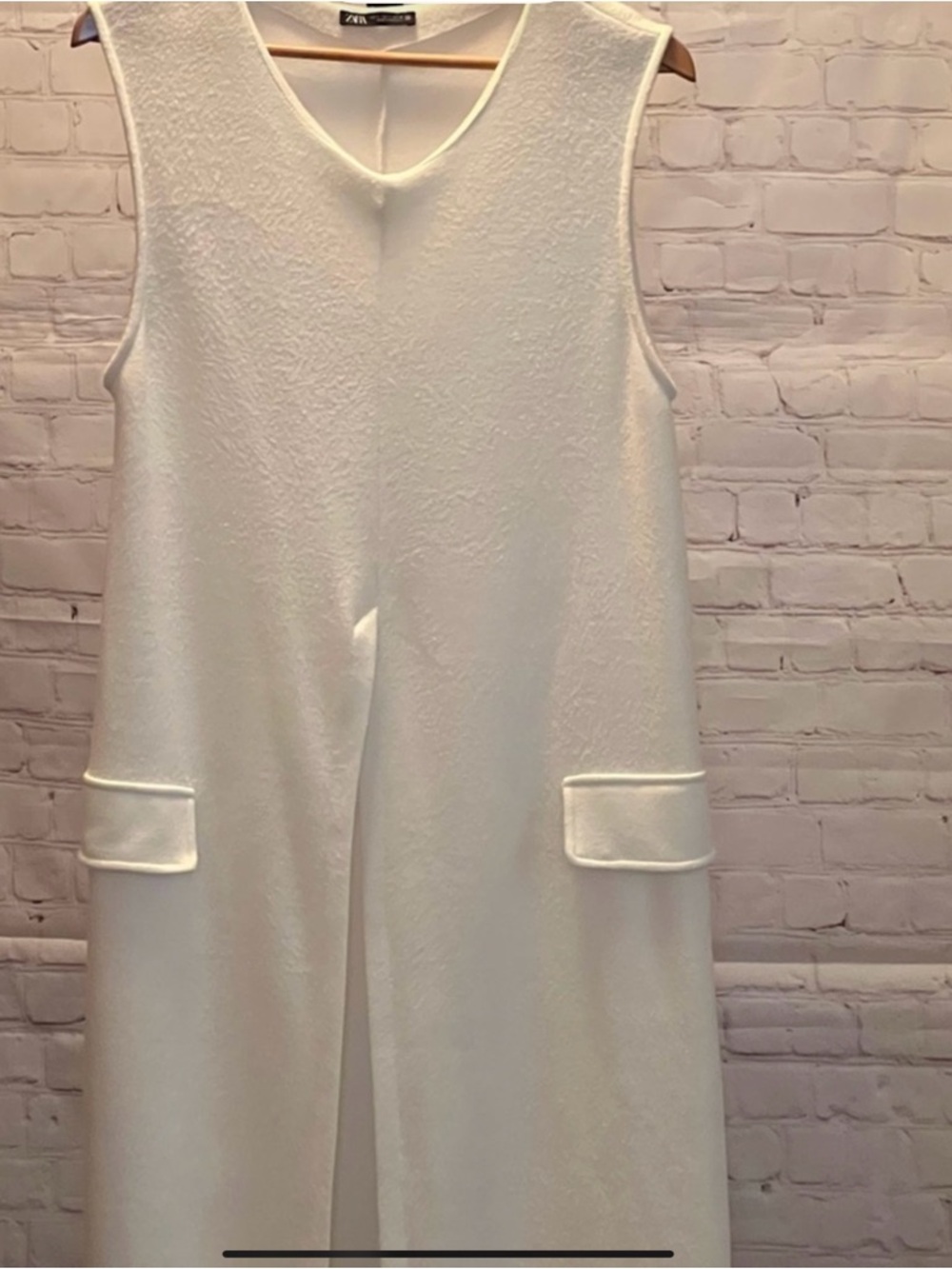 ❤️ ZARA Ivory Sleeveless Longline VEST Cover Up